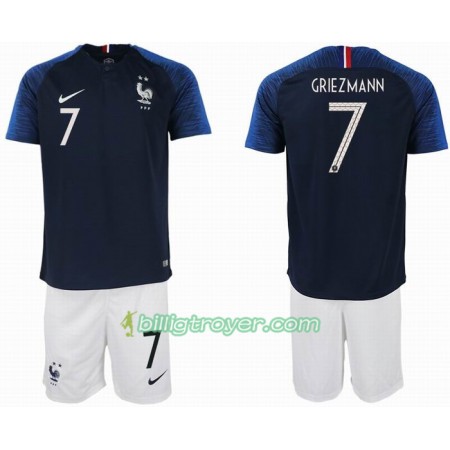 Billige Fotballdrakter Frankrike GRIEZMANN 7 2 star Barn VM 2018 Hjemmedraktsett